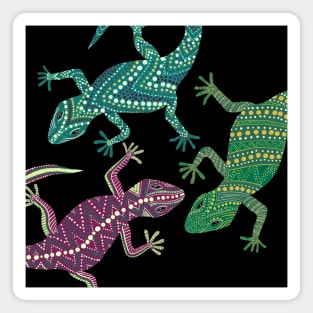 Colorful Gecko Gathering Magnet